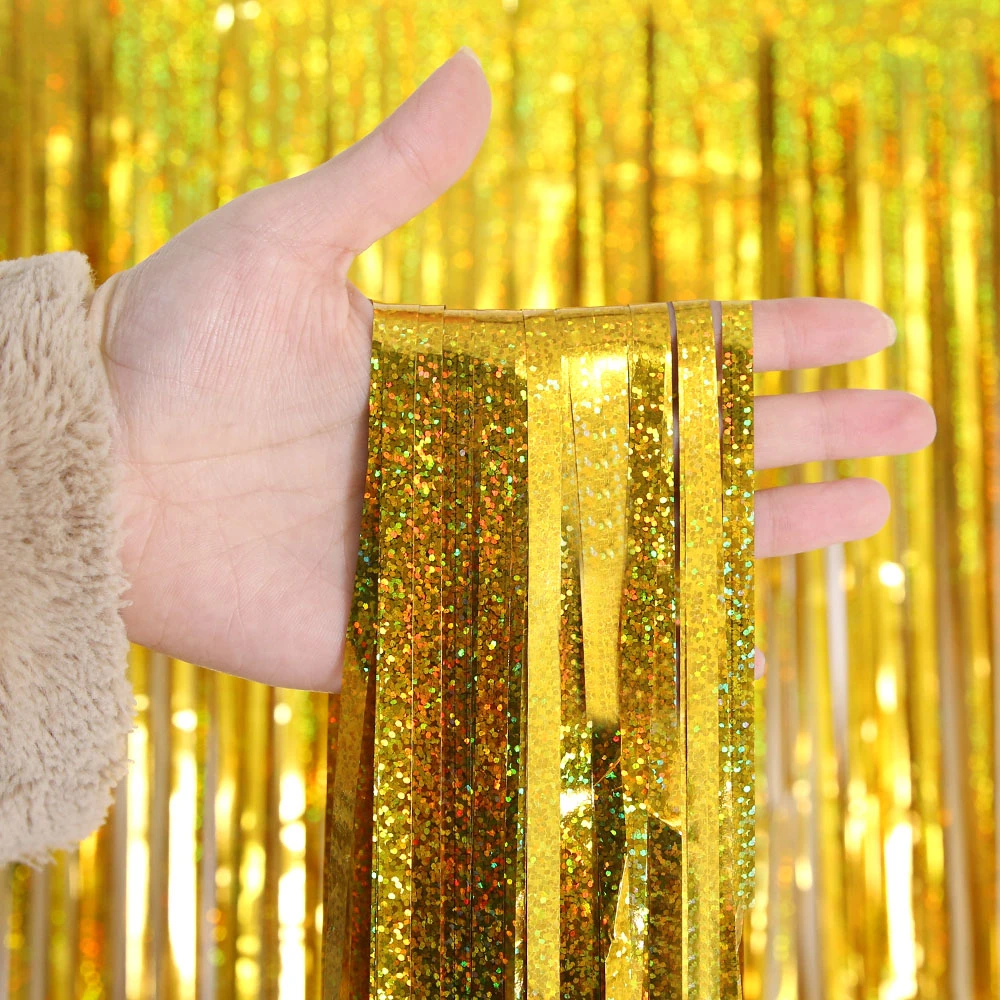 Birthday Party Decorations 14m Foil Tinsel Curtain Birthday Backdrop Curtain Girl Wedding