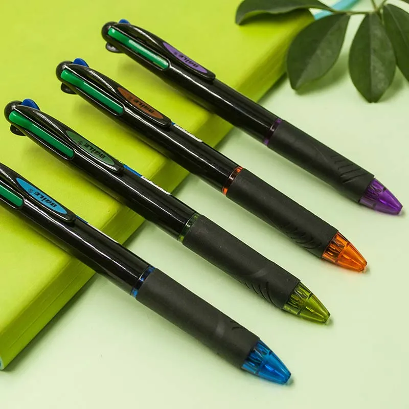 4 In 1 Multicolor Ballpoint Pens 0.7mm Business Office Signature Tools School Students Writing Supplies Korean Kawaii Stationery