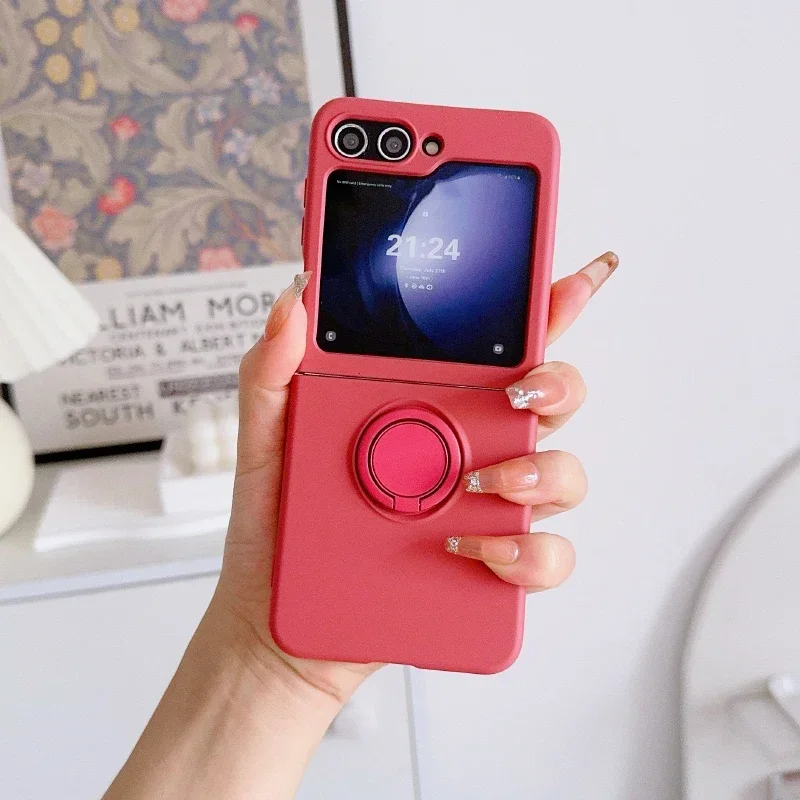 Elegant Rotating Ring Bracket Soft Silicone Phone Case - Shockproof Protector Cover