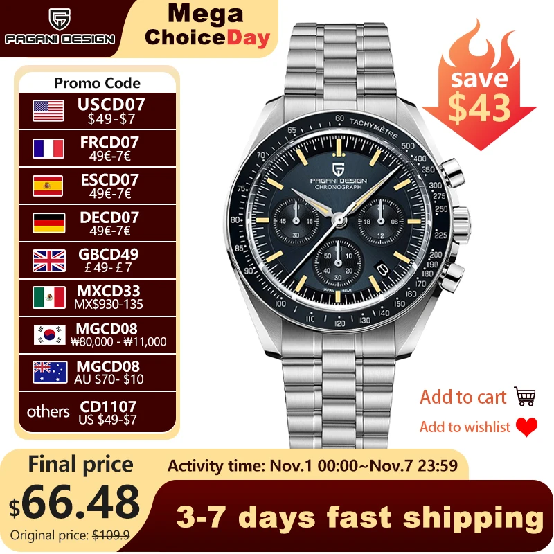 2025 New PAGANI DESIGN Tribute to CK2998 Moon Watch Retro Luxury