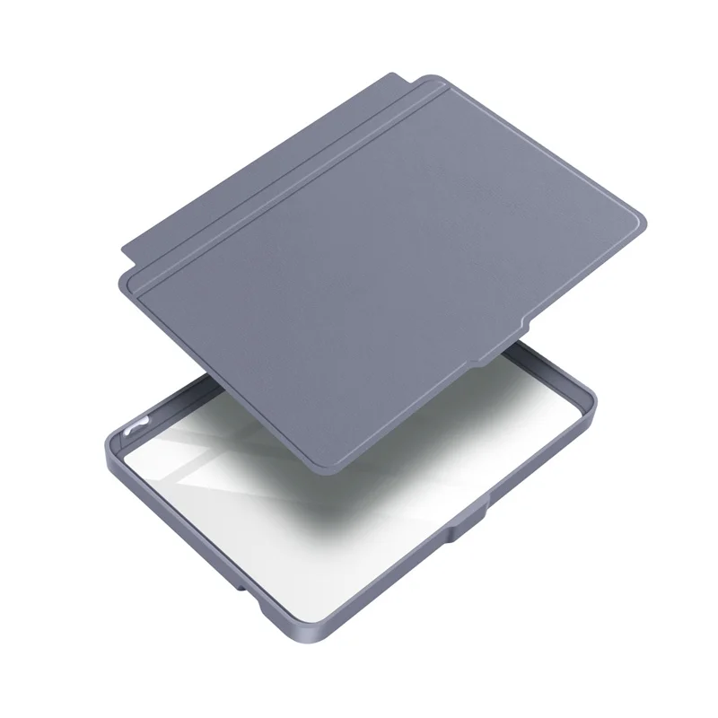 Detachable Acrylic Clear Back Case with PU Leather Smart Sleep Cover