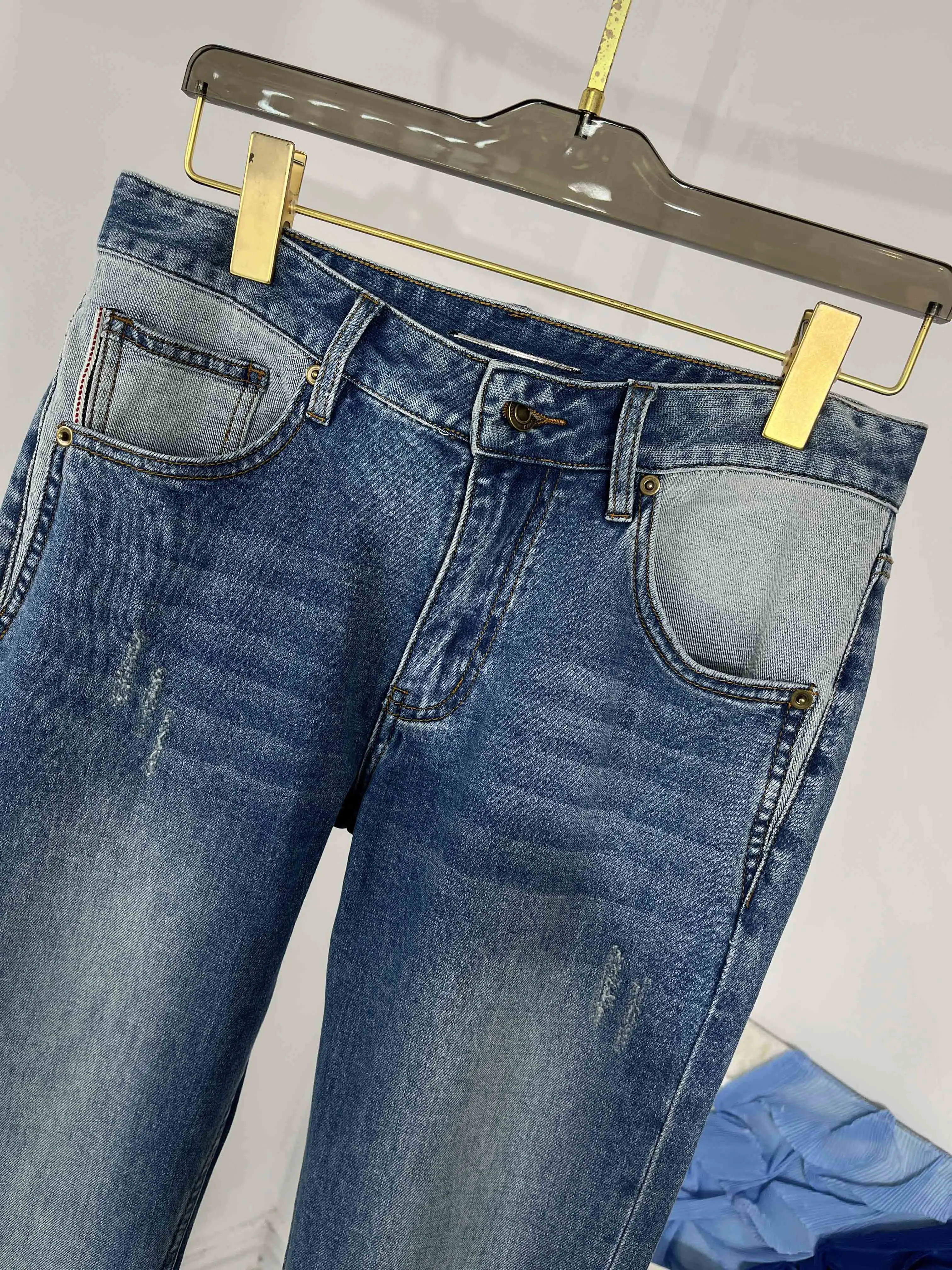 Brand New Designer Autumn Winter Fashion Men High Quality Denim Pants Casual Straight Jeans C153