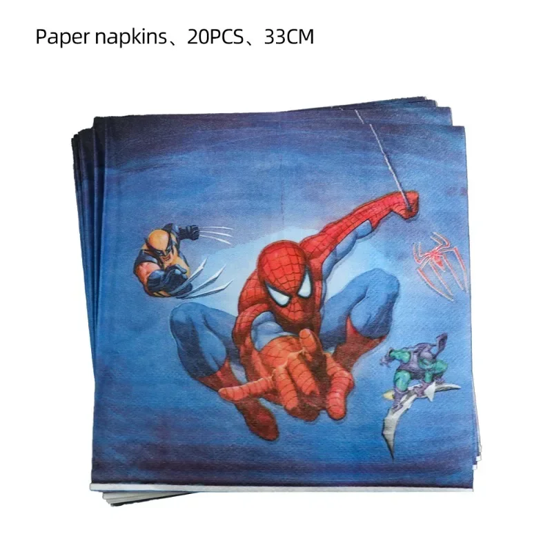 Birthday Party Supplies Disney Spider Man themed birthday paper plates cups tissues knives forks spoons party decorations tableware