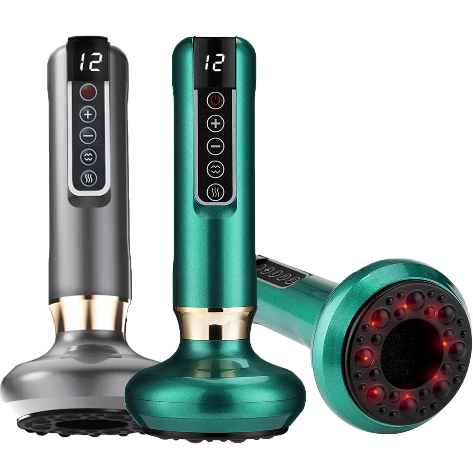 12 Speed Electric Cupping Massager Vacuum Suction Cup GuaSha Heating Meridian Dredging Absorbing Device Body Slimming Scarping