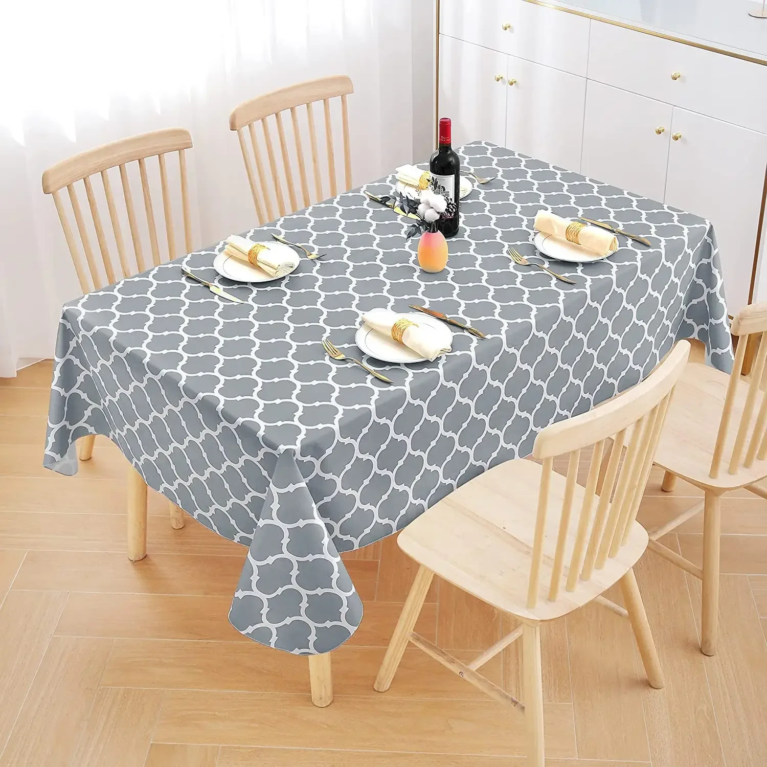 

Homaxy PVC House Table Cloth Rectangular Tablecloths Waterproof Table Mat For Coffee Tables Christmas Decoration Dining Tables