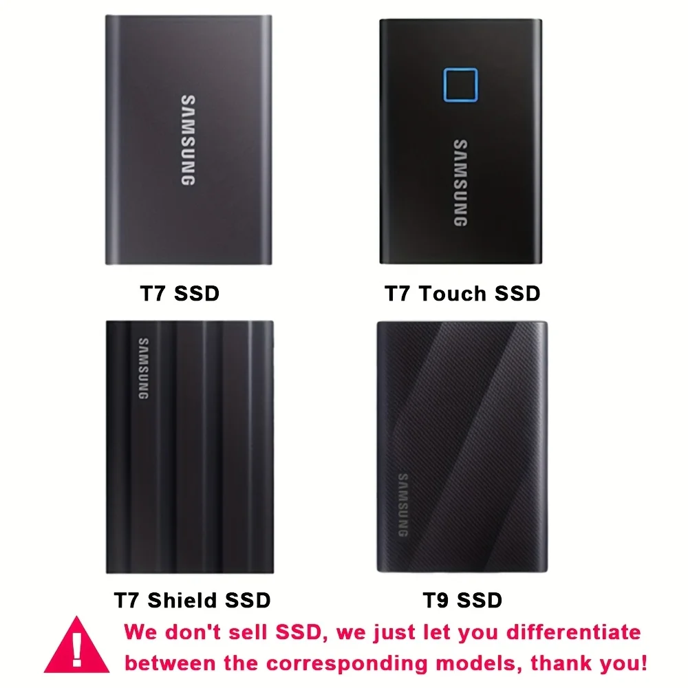삼성 T7/T7 터치/T7 쉴드/T9 500GB 1TB 2TB SSD 솔리드 스테이트 드라이브 용 최신 휴대용 이중 보호 운반 케이스 커버