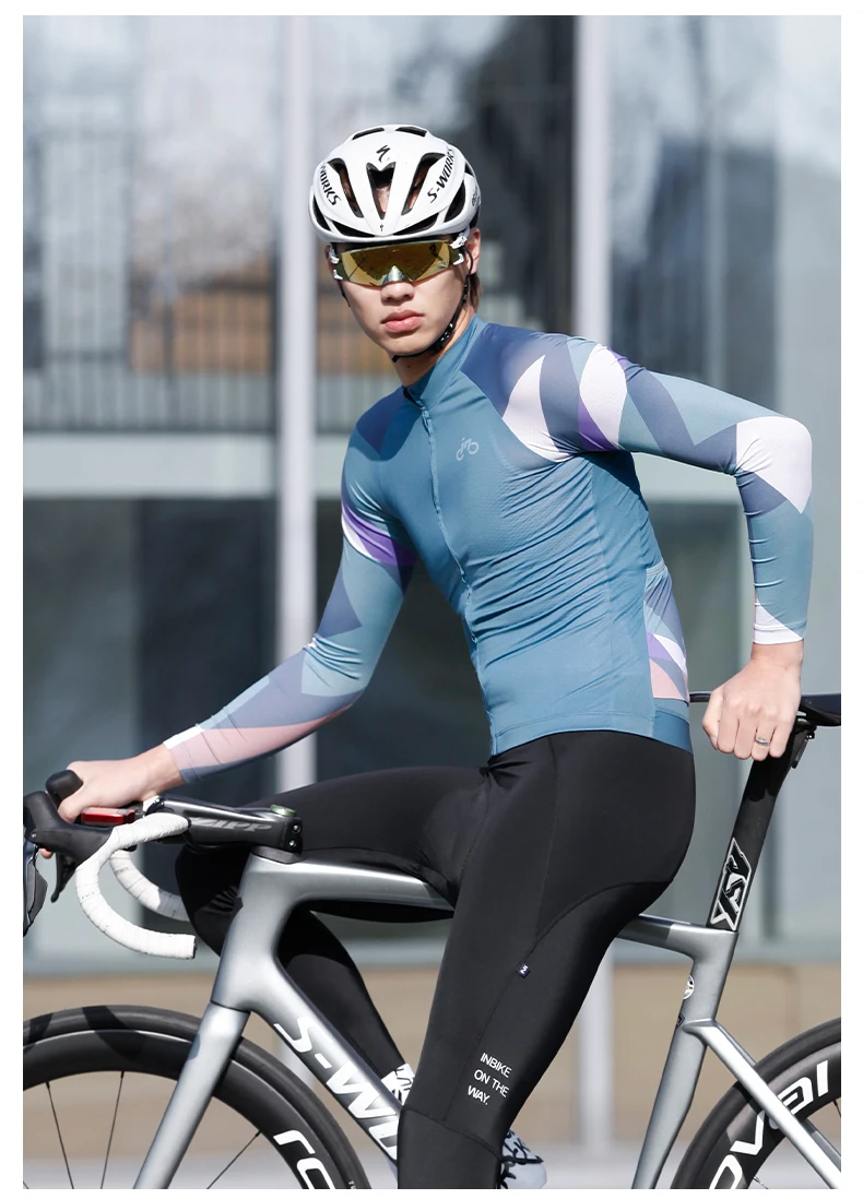 Inbike Rennrad Langarm Rad trikot Herren bekleidung Radsport hemd Fast Bike MTB Rad trikot voller Reiß verschluss mit Taschen – Detail 18