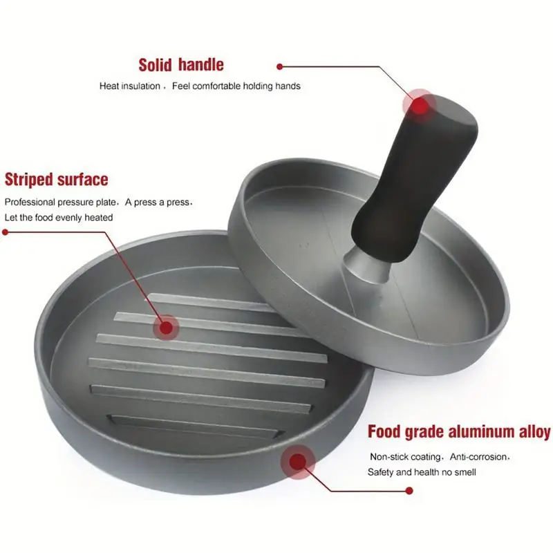 Burger Press Non-Stick Meat Patty Hamburger Maker for Making Stuffed Pocket Burgers for BBQ Grill With 100 Wax Paper