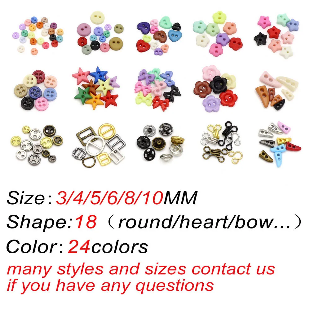 3/4/5mm Metal Buttons 100pcs Mini Buttons for Dolls Clothes 2Holes Sew Button for Needlework Round Buckles Handmade Accessories 6