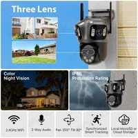 WONSDAR PTZ caméra IP WiFi Surveillance vidéo extérieure caméra de vidéosurveillance trois écrans suivi automatique Ful HD Audio couleur Vision ICSEE APP 2