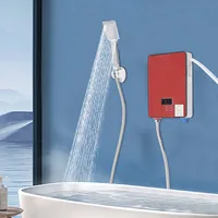6500W 220V chauffe-eau électrique sans réservoir chauffe-eau électrique instantané mural pour cuisines, salles de bains noir/rouge 4