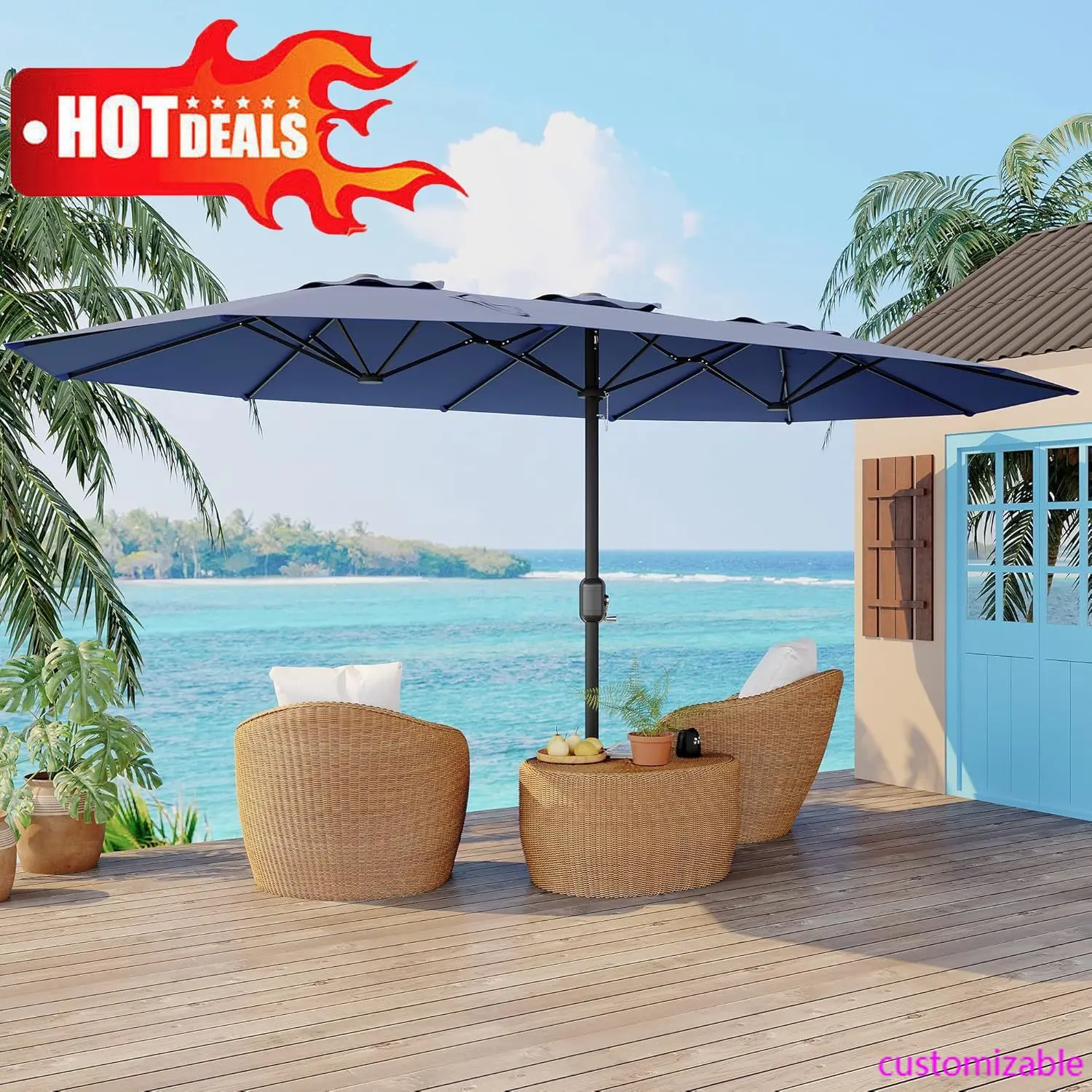 Double-Sided Outdoor Market Umbrella 1