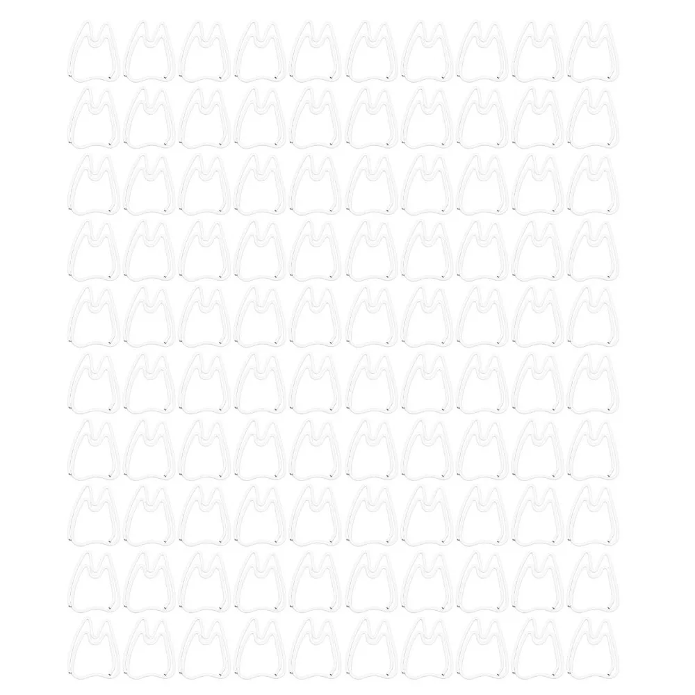 100Pcs 플라스틱 코팅 금속 종이 클립 흰색 치아 모양 미니 종이 클립 소형 휴대용 소형 종이 클립 사무실 사용