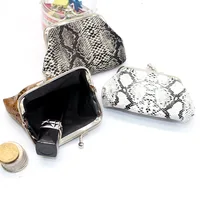 Women Snake Pattern Coin Purse Wallet Vintage Small Wallet Hasp Printing Creative Clutch Bag Purses Candy Color Mini Money Bags 2