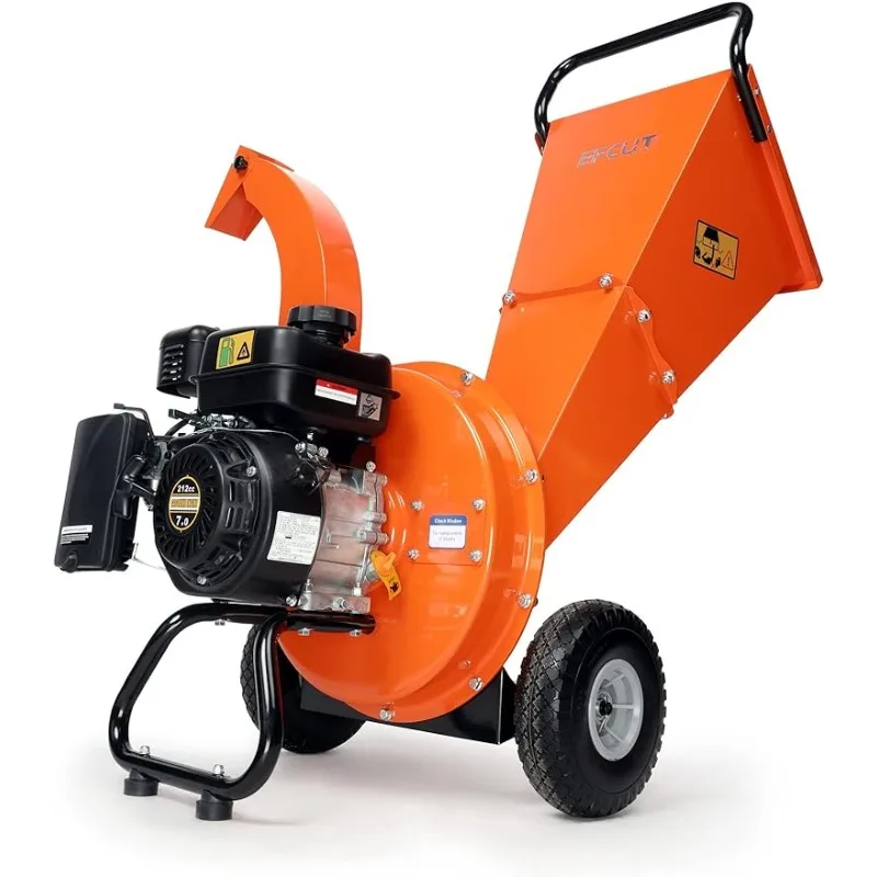 

Wood Chipper Shredder Mulcher 7 HP 212cc Heavy Duty Rotor Engine Gas Powered 3 inch Max Wood Diameter Capacity