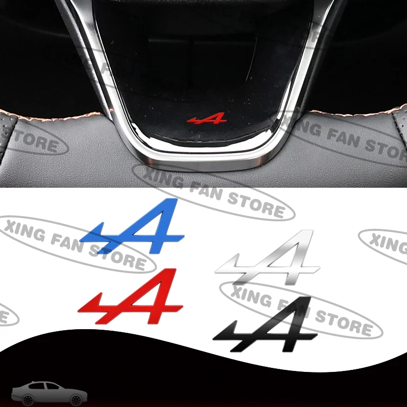 Alpine A Metal Emblem Car Steering Wheel Badge Sticker Decal - Premium Automobile Accessory