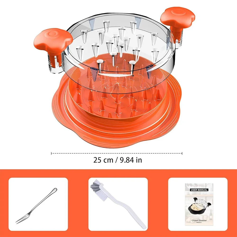 Chicken Shredder Tool Non-Slip Chicken Breast Shredder BPA Free Meat Breast Grinder Machine  Shredding Chicken Pulled Beef Meat 6