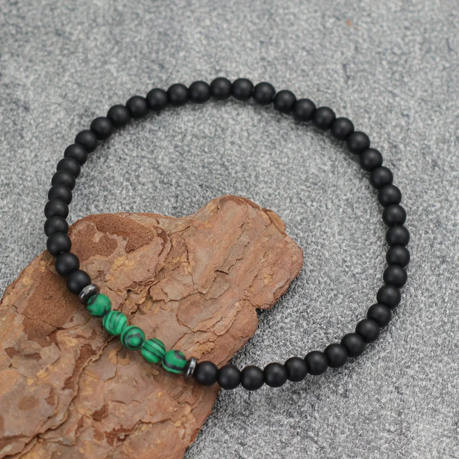 Tiger Eyes Malachite Lava Hematite Stone Beads Bracelet for Men Women