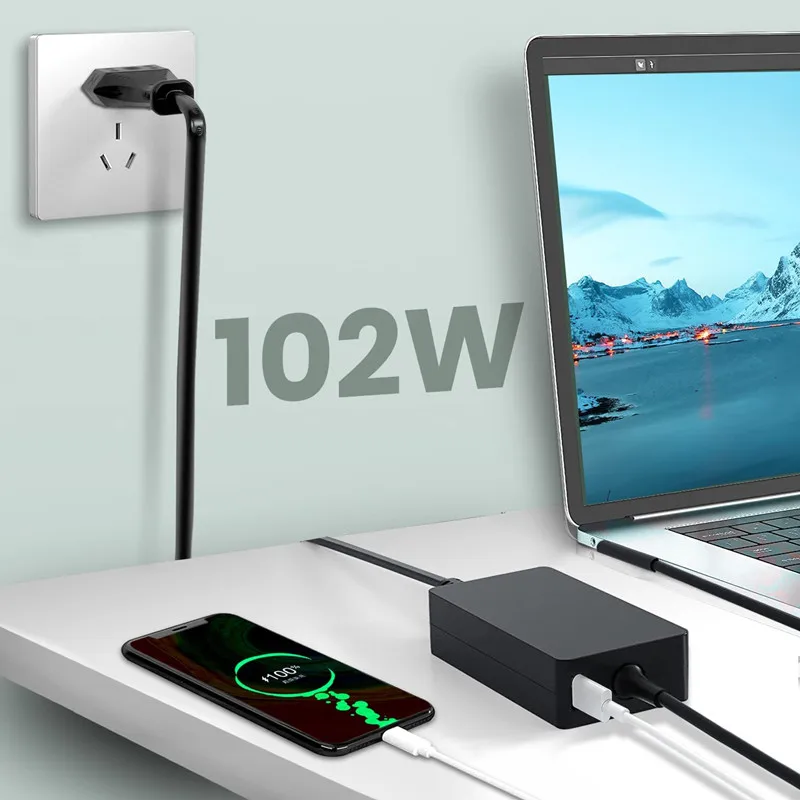 For Microsoft Surface Book 2/3 1798 Charger 102W 15V 6.33A Surface Laptop4/3/2 Go3/2/1 Pro9/8/7/6/5/4/X Power Adapter Supply 3