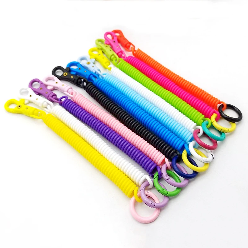 LDEXIN 4-Pack Coil Spring Keychains – Retractable, Colorful, Up To 39 Inches Stretch