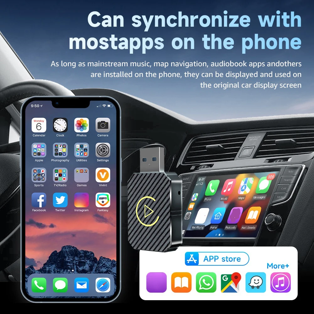 Mini 2 in 1 Android Carplay Wireless Adapter Auto Smart USB Dongle 5G WIFI Fast Connect Wireless Adapter For Audi Hyundai Jeep