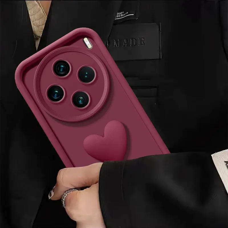 Cute 3D Love Heart Soft Silicone Phone Case