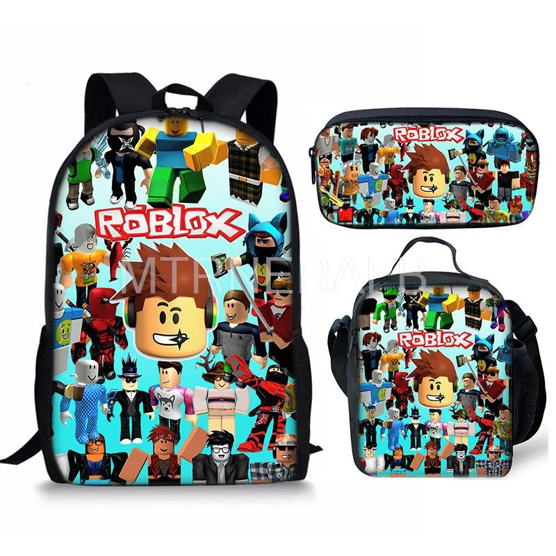 Robloxing mochilas escolares de dibujos animados para niños y niñas, mochila escolar de 16 6 12| | -