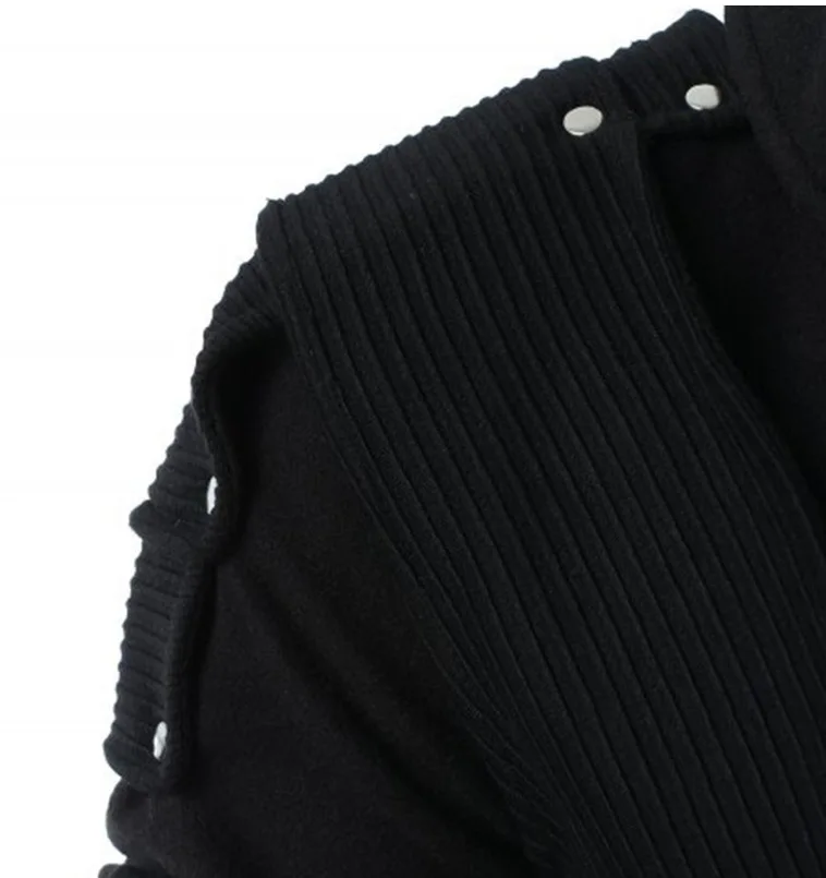 Sweatshirts Men Hoodies Solid Full Sleeve Casual Regular Drawstring Splice Tops Sweatshirt Rivet Pockets Autumn Winter