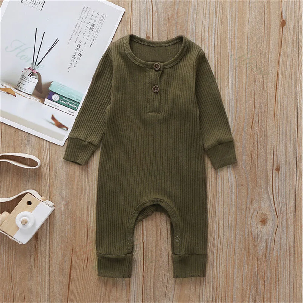 New Spring Autumn Long Sleeved Baby Bodysuit Custom Embroidered Name Solid Infant Creeper Personalized Newborn Romper Bodysuits