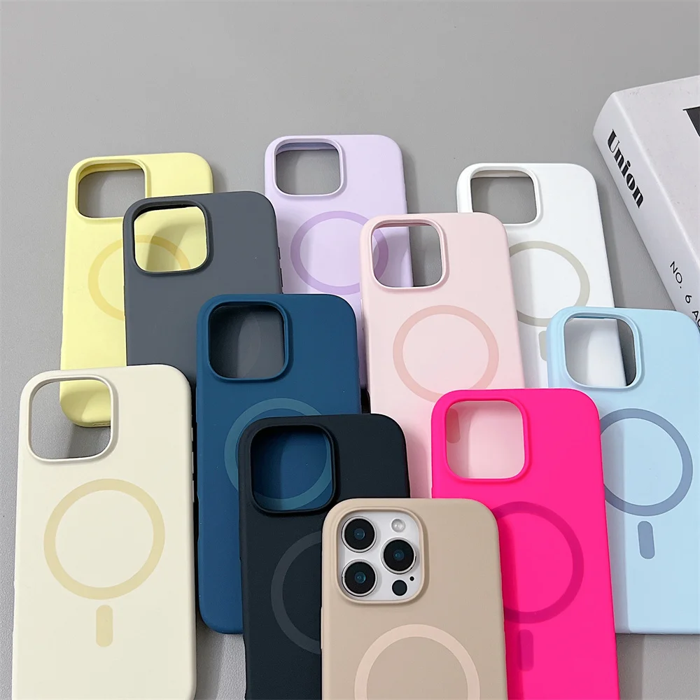 Premium Liquid Silicone Magnetic Phone Case with MagSafe Compatibility
