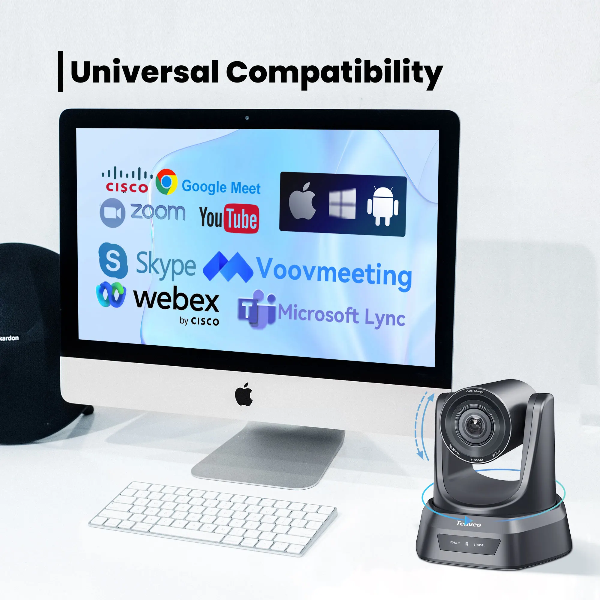 TENVEO NV10A 10X Zoom HDMI PTZ Camera IP Live Streaming SDI USB 1080P 60fps PoE Support for Church Services Worship Education