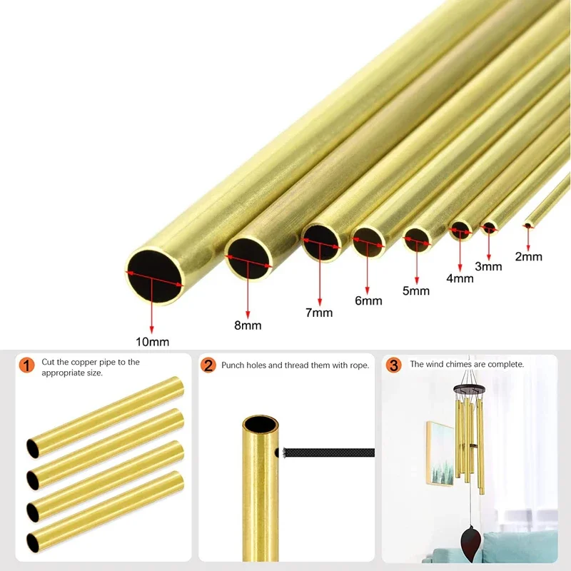 Versatile Brass Round Tube - Multiple Diameter and Length Options Available