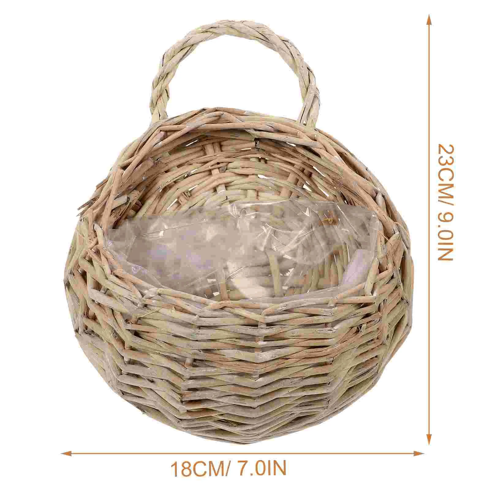 

Doitool Rattan Hanging Planters - Round Plant Baskets Bonsai Flowerpot - Woven Flower Pots Flower Holders Containers