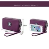 2024 New Coin Purse Women Small Wallet Washer Wrinkle Fabric Phone Purse Three Zippers Portable Make Up Bag Handbags 5