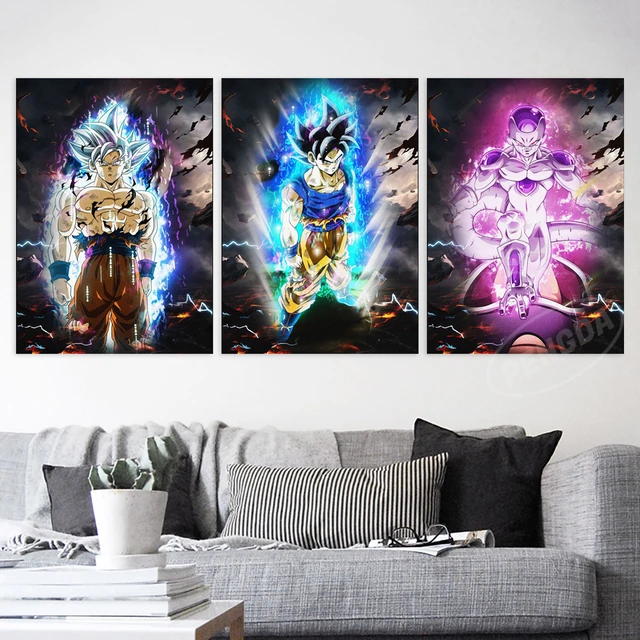 Dragon Ball Cartaz De Lona Imprimir Imagem Goku Vegeta Mural Impressões De  Arte De Parede Criança Decoração Do Quarto Sala De Estar Home Decor Cuadros  - AliExpress