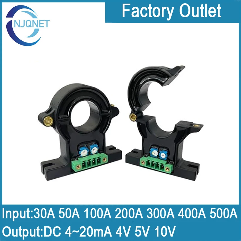 

Hall effect current sensor QNDBK1-21 AC 30A 50A 100A 200A 300A 400 / DC 4~20mA Current transmitter Split core Current Transducer