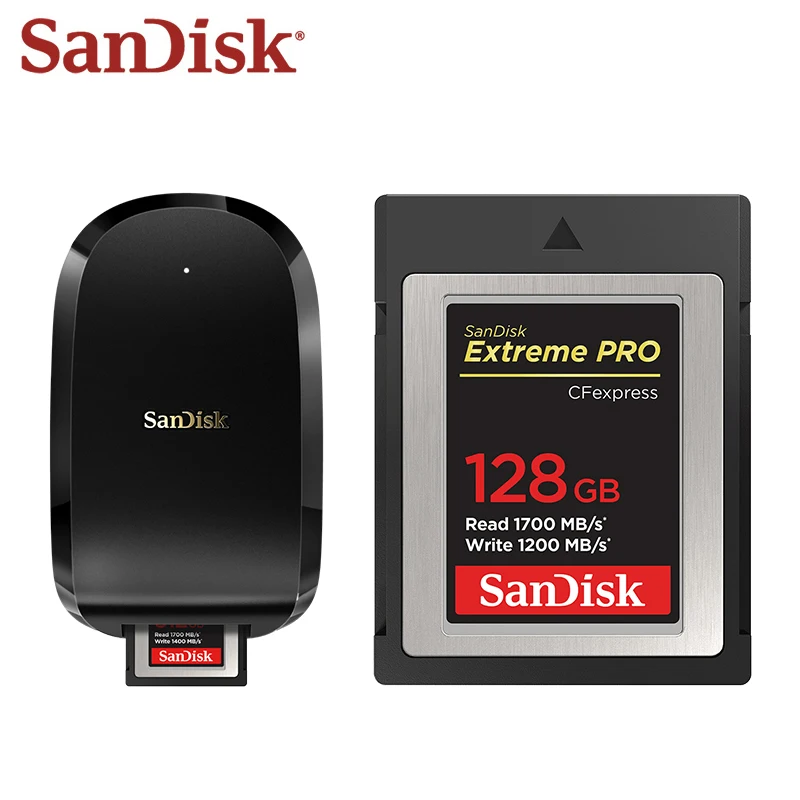 Scheda Sd Video Sandisk Cfexpress Tipo B 4K Scheda Di Memoria Extreme Pro Con Lettore Di Schede 64 Gb128Gb 256Gb 512Gb Scheda Di Tipo B Per Fotocamera
