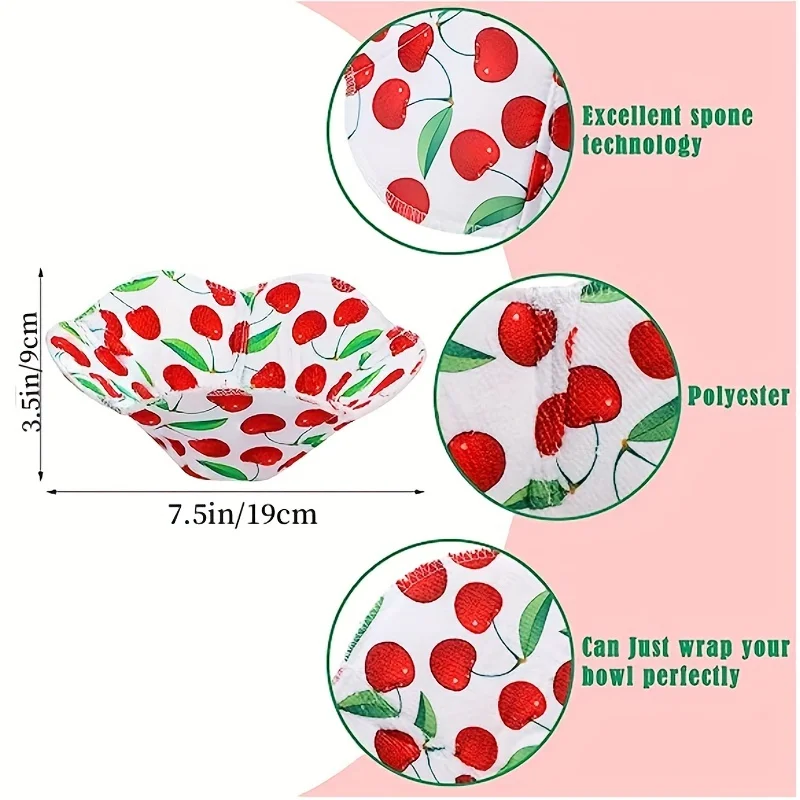 Cotton Coasters Microwave Bowl Holders Fruit Pattern Safe Hot Soup Holder Heat Resistant Bowl Cozy Multipurpose Food Dish Pads