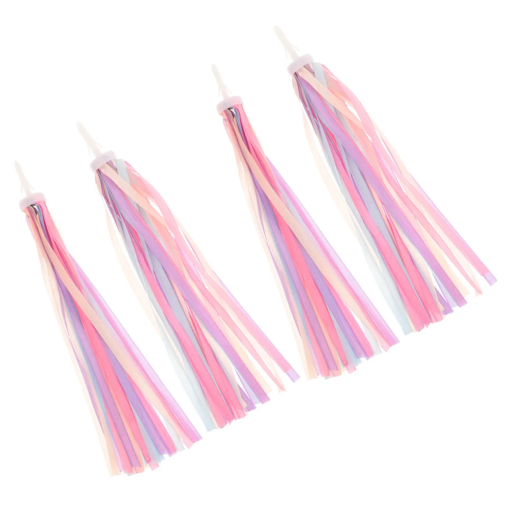 

4pcs Colorful Bike Streamers Scooter Tassels Bike Handlebar Streamers Decorative Scooter Streamers