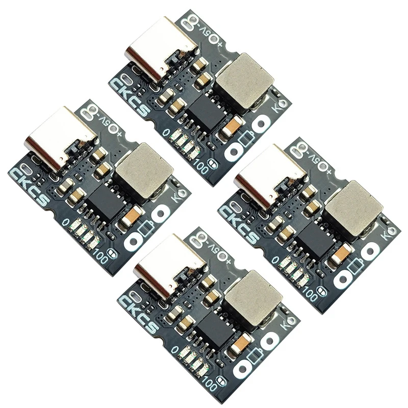 

CKCS 4X Type-C USB 5 В, 2 А, 1S, однострунная литиевая батарея, зарядка, быстрая зарядка, защитная плата, повышающий преобразователь