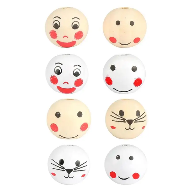 

Smiling Face Wooden Beads Bracelet Making Kit Wooden Round DIY Crafts Beads With Hole Handcraft Jewelry Making Decor Supplies