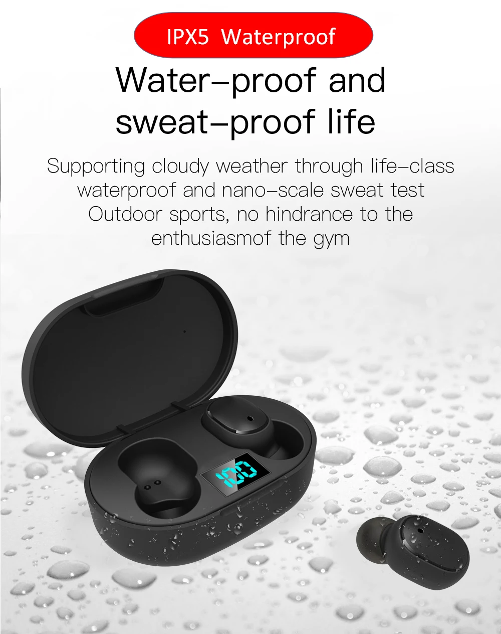 TWS Wireless Headphones with Mic Bluetooth Earphones Sport Running Headset for Apple iPhone Xiaomi Samsung Earbuds