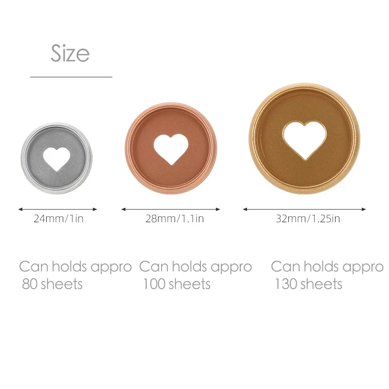 Planner Discs Binding Rings for Mushroom Hole Discbound Notebook Matte Loose-leaf Button Heart Shape Ring Binder