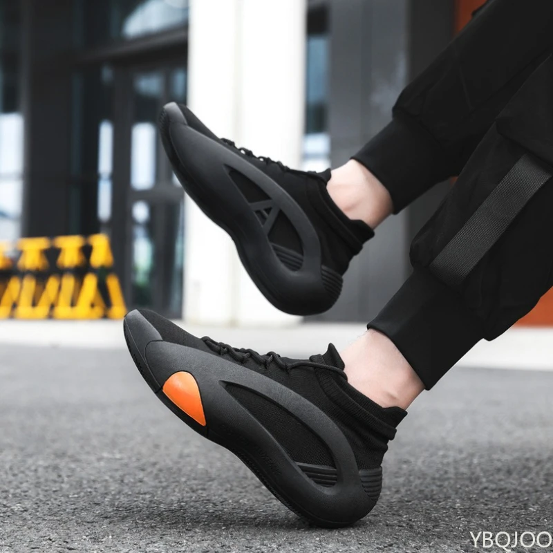 Spring and Autumn New Elastic Socks Men's Shoes Mid Top Breathable Thick Bottom Casual Large Size Men's Designer Shoes