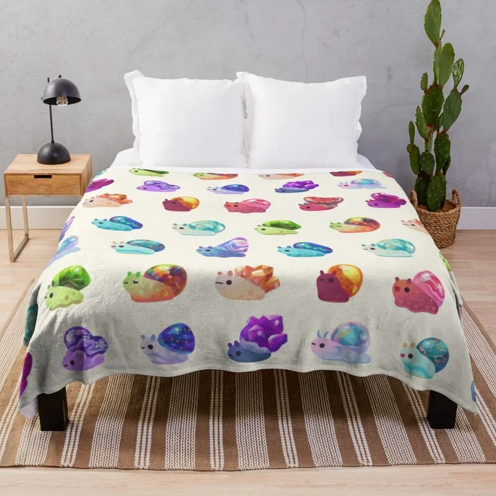 

Jewel Snail - pastel Throw Blanket Plaid Quilt Thermal halloween Blankets