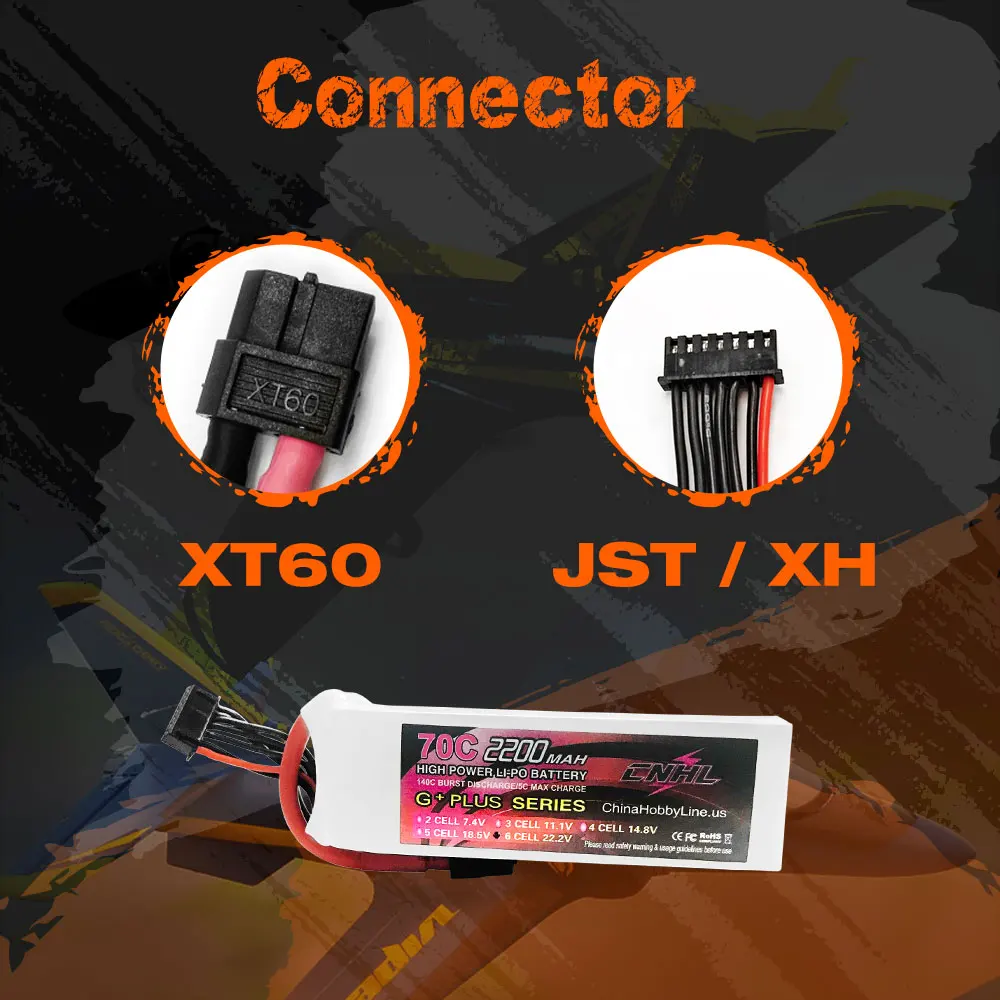 2pcs CNHL 6S Lipo Battery 2200mAh 22.2V 70C With XT60 Plug For RC Airplane Quadcopter Helicopter Drone FPV Car Boat Racing Hobby 5