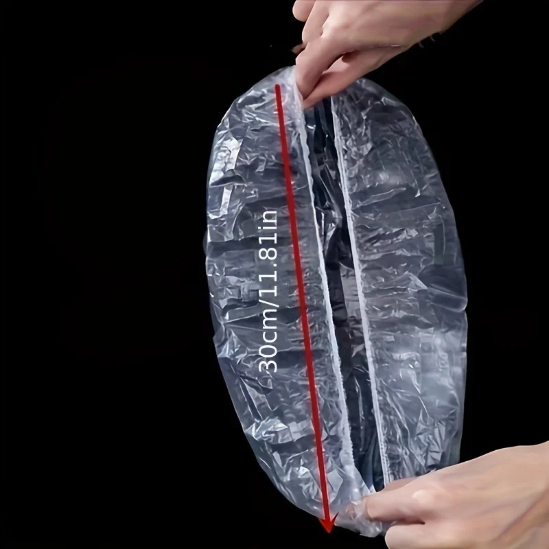 100-Pack Disposable Food-Grade PE Bowl Covers - Stretchable Fresh-Keeping Film for  Refrigerator, Odor-Free Household Use