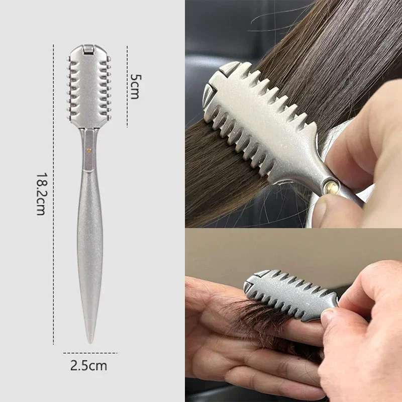 Double Side Thinning Razor Zinc Alloy Barber Manual Shaving Razor for Saon Professional Hair Cutting Knife Holder Salon Tool