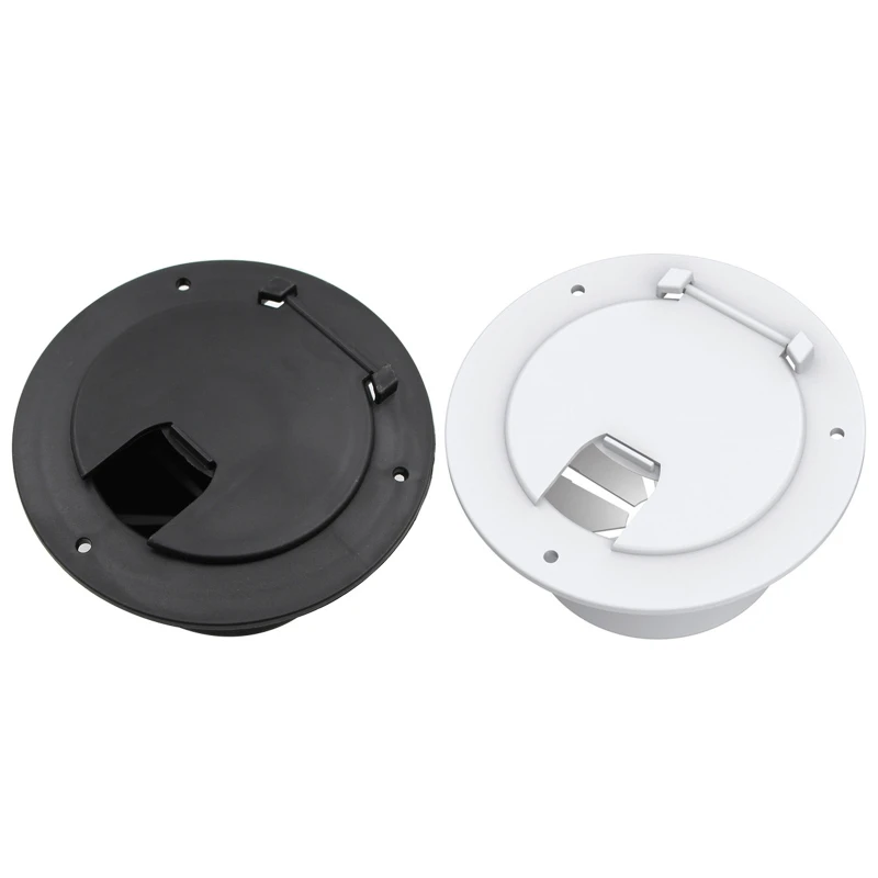 

R9CC Camper Round Electrical Cable Cord/Jack Cover Hatch 5.2" O.D. Flange 2.6" Deep Cavity RV Replacement Parts Accessories