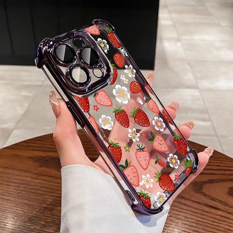 Summer Lemon Shockproof Phone Case - Full Protection with Stylish Plating Design